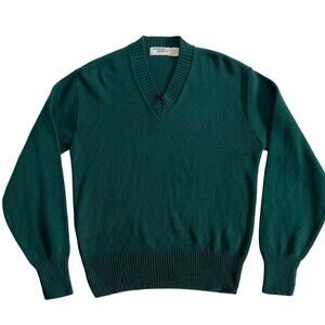 Penguin MunsingWear Vneck Sweater Vintage Mens Large L Green Knitted Vintage